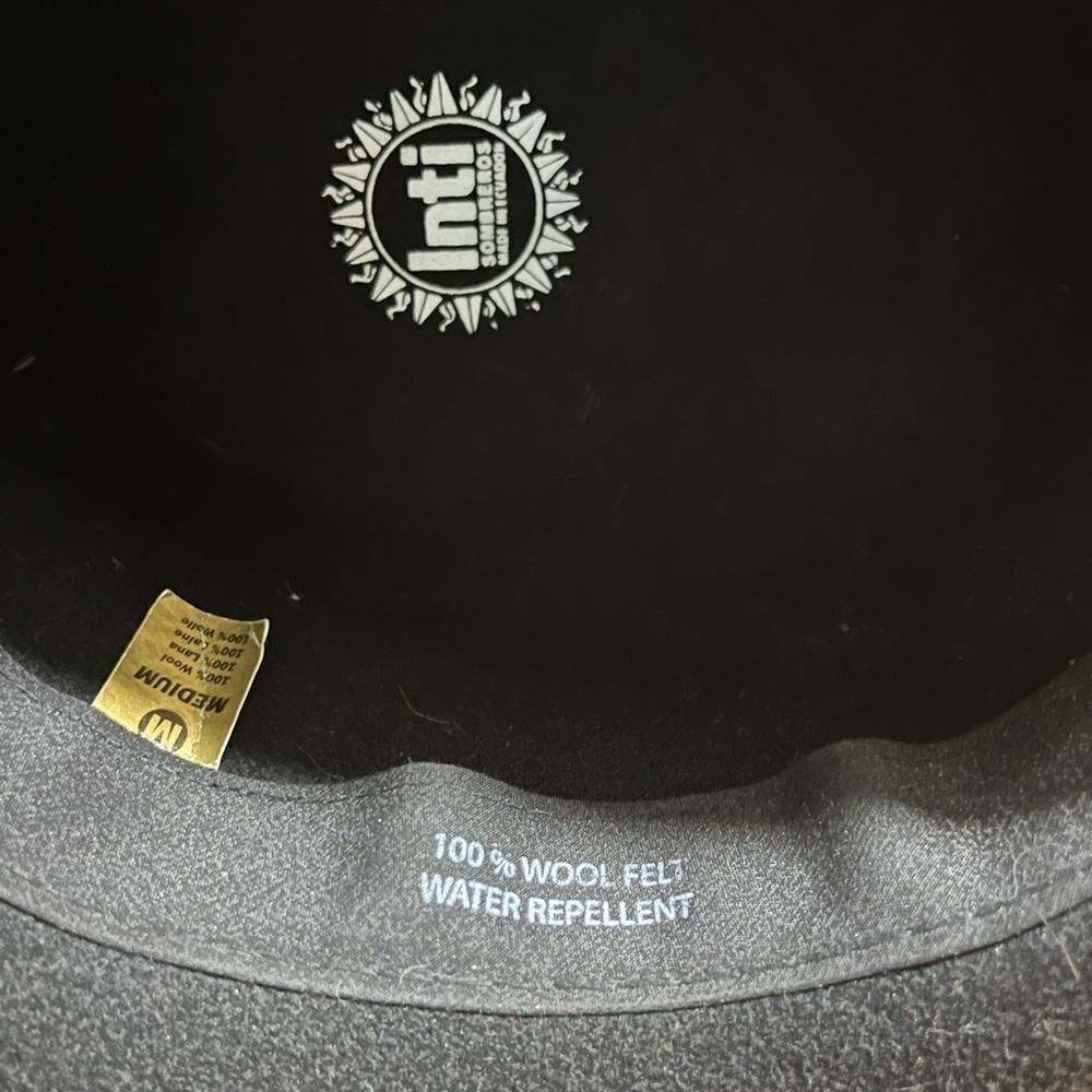 Inti Black Derby/Bowler Wool Felt Water-Repellent Hat Size Medium - Picture 3 of 9